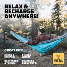 Load image into Gallery viewer, Wise Owl Outfitters Camping Hammocks - Portable Hammock Single or Double Hammock for Outdoor, Indoor W/ Tree Straps - Backpacking, Travel, and Camping Gear