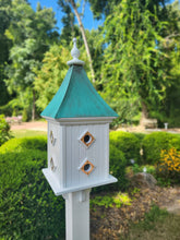 Load image into Gallery viewer, Patina Copper Roof Birdhouse Handmade Large With 8 Nesting Compartments Weather Resistant Birdhouses Outdoor