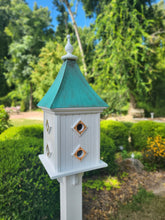 Load image into Gallery viewer, Patina Copper Roof Birdhouse Handmade Large With 8 Nesting Compartments Weather Resistant Birdhouses Outdoor