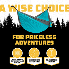 Load image into Gallery viewer, Wise Owl Outfitters Camping Hammocks - Portable Hammock Single or Double Hammock for Outdoor, Indoor W/ Tree Straps - Backpacking, Travel, and Camping Gear
