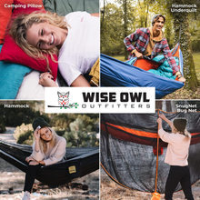 Load image into Gallery viewer, Wise Owl Outfitters Camping Hammocks - Portable Hammock Single or Double Hammock for Outdoor, Indoor W/ Tree Straps - Backpacking, Travel, and Camping Gear
