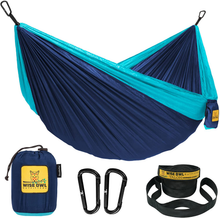 Load image into Gallery viewer, Wise Owl Outfitters Camping Hammocks - Portable Hammock Single or Double Hammock for Outdoor, Indoor W/ Tree Straps - Backpacking, Travel, and Camping Gear
