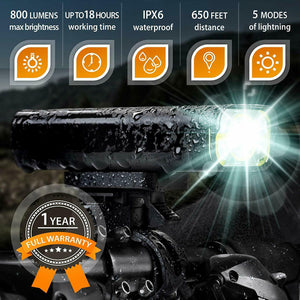 Light Led Bike Bicycle Rechargeable Rear Front USB Cycling Headlight Waterpro0