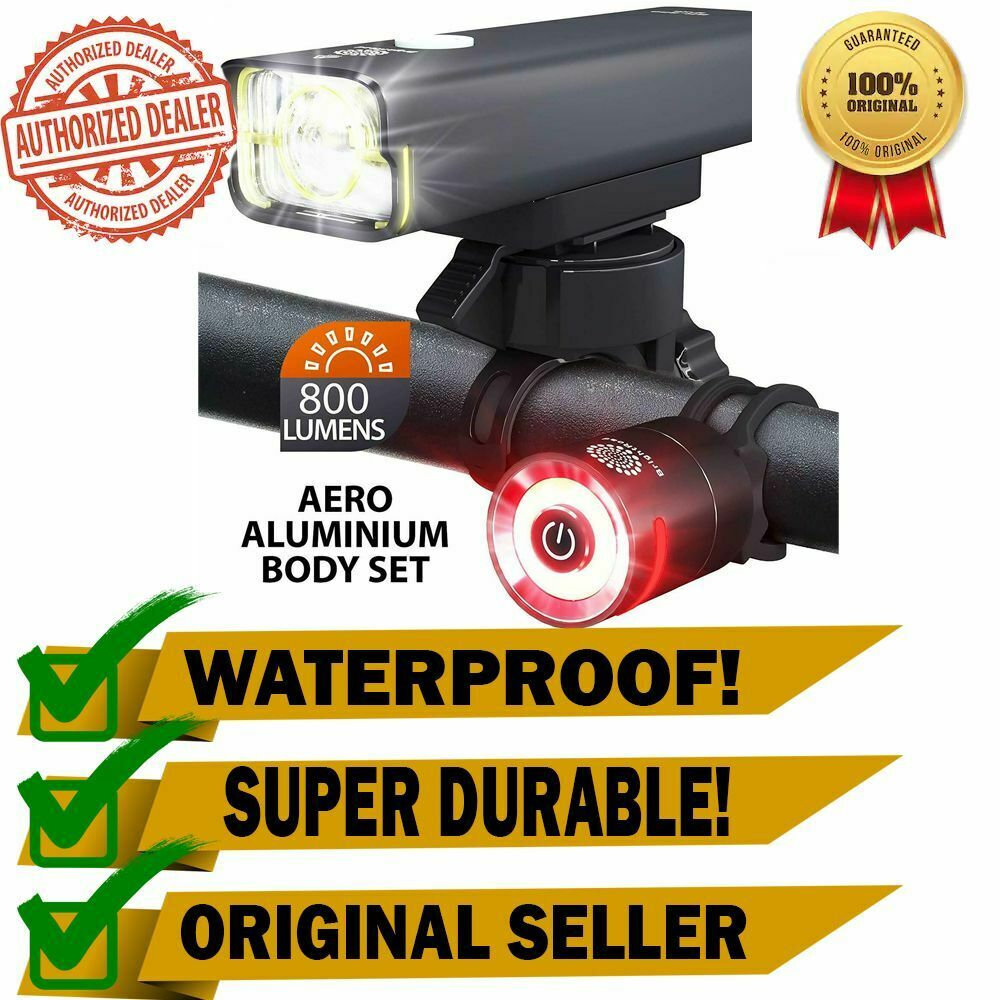 Light Led Bike Bicycle Rechargeable Rear Front USB Cycling Headlight Waterpro0