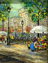 Load image into Gallery viewer, Flowers on the Boulevard&quot; By, Hal Rice, Original Oils, 25&quot;x21&quot;
