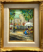 Load image into Gallery viewer, Flowers on the Boulevard&quot; By, Hal Rice, Original Oils, 25&quot;x21&quot;
